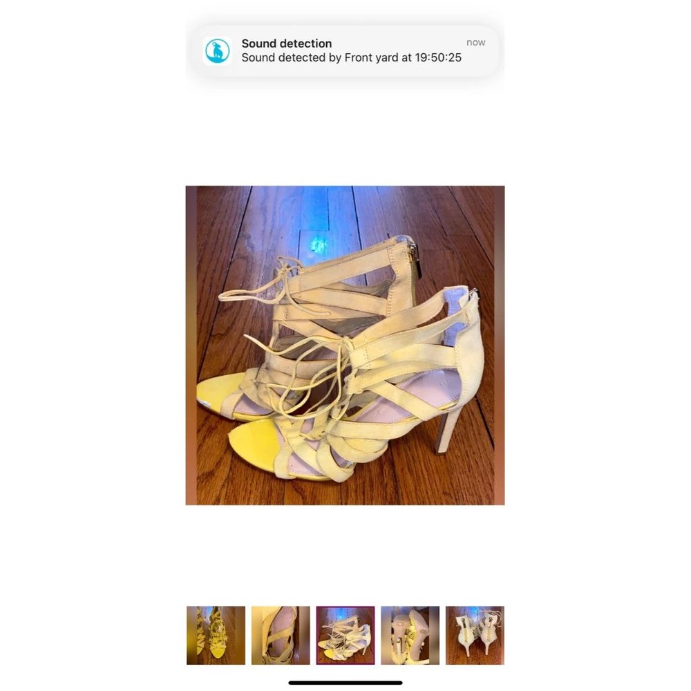 Banana Republic Yellow Strappy Heeled Lace Up Sandals size 10!